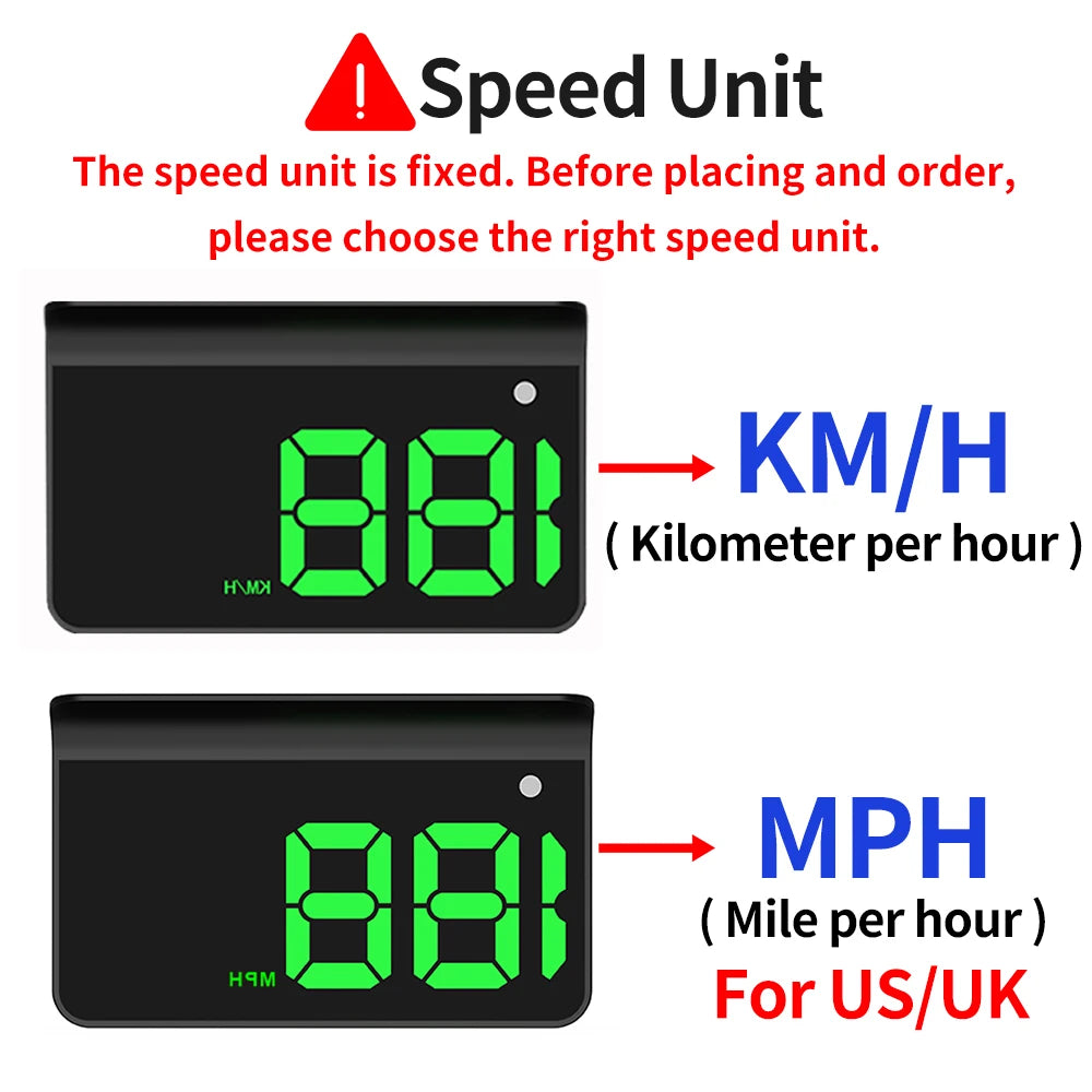 KWHUD GPS Car Head-Up Display – Digital Speedometer