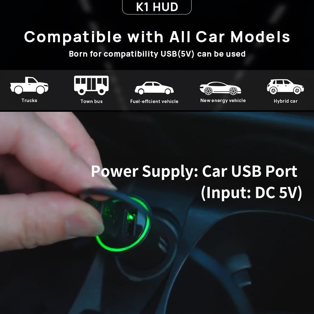 KWHUD GPS Car Head-Up Display – Digital Speedometer